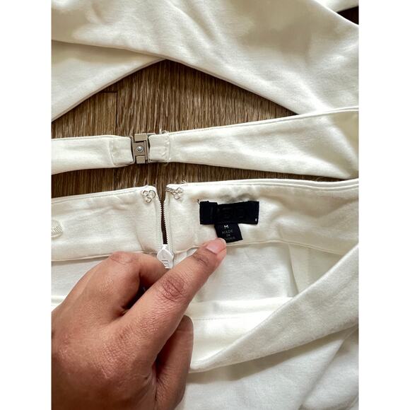 NBD Kieran Jumpsuit White Ivory Cut out Criss Cross medium - Picture 5 of 12